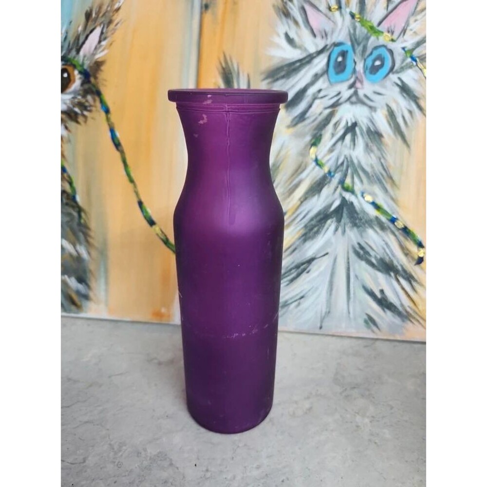 purple vintage purple glass vase bottle